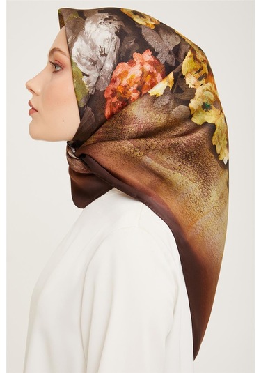 Armine Twill İpek Eşarp 23ka9025 34 KAhverengi