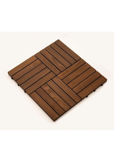 Pafu Sunsoe Dişbudak Ağacı Balkon Bahçe Ahşap Yer Döşemesi Karo Deck 30x30 Cm - 1 Adet 0,09m2