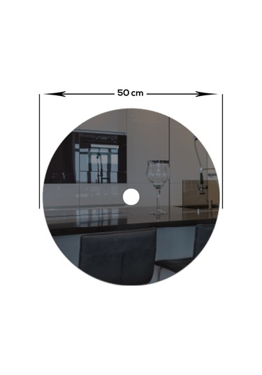 Ayna Avize Göbeği | Füme Ayna | Çap50Cm Füme