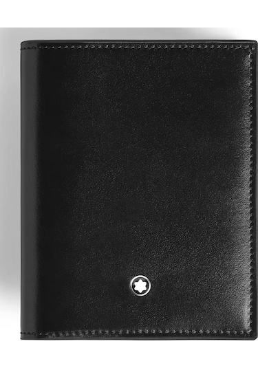 221322 Montblanc Meisterstück 6 Cc Siyah / Mavi Deri Cüzdan Çok Renkli