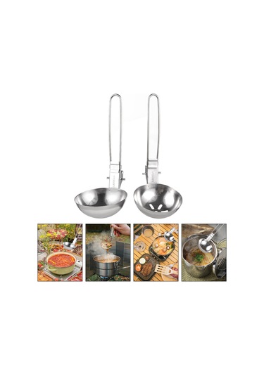 Mufunye Çelik Paslanmaz Katlanabilir Süzgeç Kaşığı - 7x17cm - 35g - Yemek Pişirme Aletleri Çok Renkli