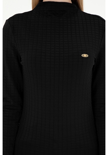 U.S. Polo Assn. Kadın Siyah Dik Yaka Sweatshırt 50292421-VR046
