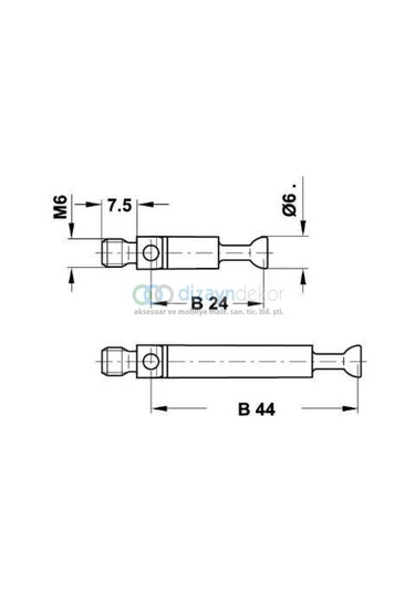 Açılı Minifix Mili Çubuğu Tek Taraflı-4 Adet