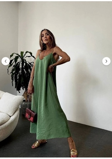 Aerobin Uzun Elbise Haki