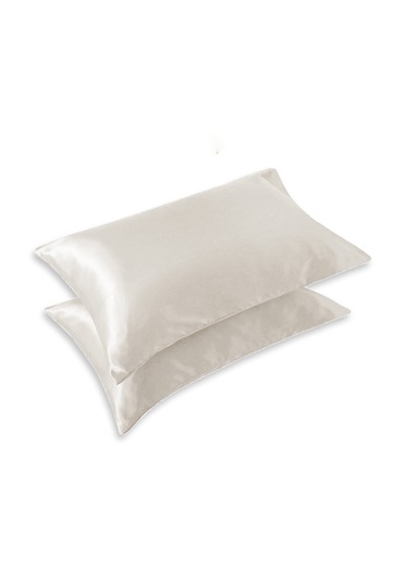 Güzellik Yastığı %100 Ipek Saten 2 Adet Luxury Yastık Kılıfı Krem