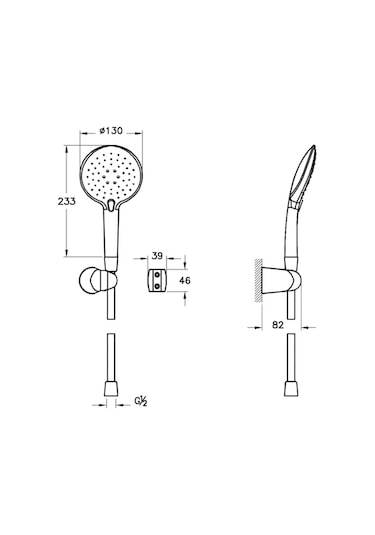Artema Shine Round 3F El Duşu Takımı Krom A45627Sta Krom