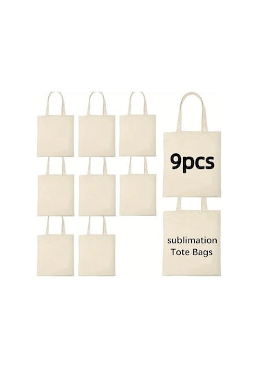 Willowhaven 2/5/9 Parça Sublimasyon Tote Çantası 12.2x14.2 İnç Beige 9 Parça
