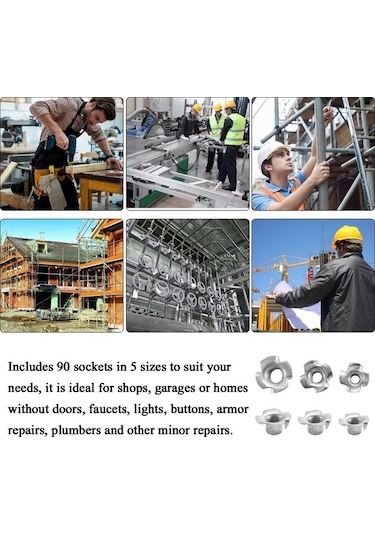 Tongxida 90 Adet Paslanmaz Çelik Vida Seti - 5 Farklı Boyutta Dayanıklı Bağlantı Elemanları