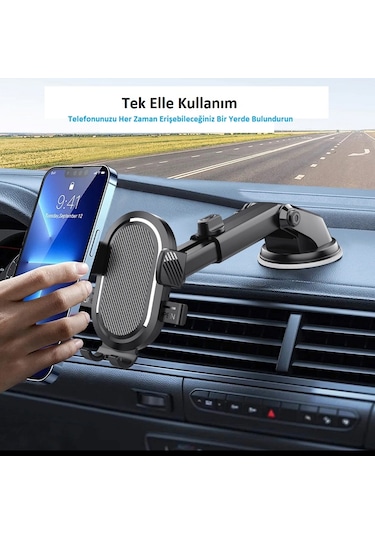 Blue Spectrum H-xp090 Ekstra Güçlü Vantuzlu Araç İçi Telefon Tutucu Siyah