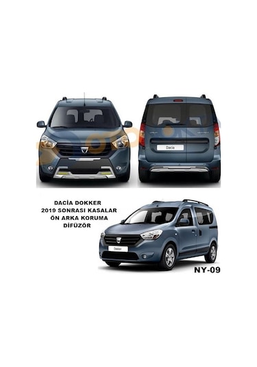 Dacia Dokker Ön Ve Arka Tampon Koruma Difüzör Dokker 2019 Sonrası Modeller Dokker Ön Arka Difüzör