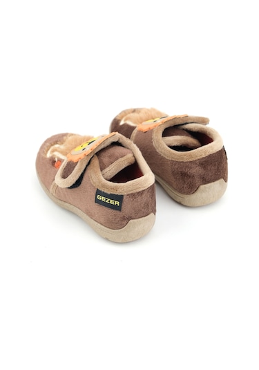 Gezer Erkek Çocuk Bebek Kışlık Cırtlı Ayarlanabilir Günlük Okul Kreş Panduf Ayakkabı Kahverengi