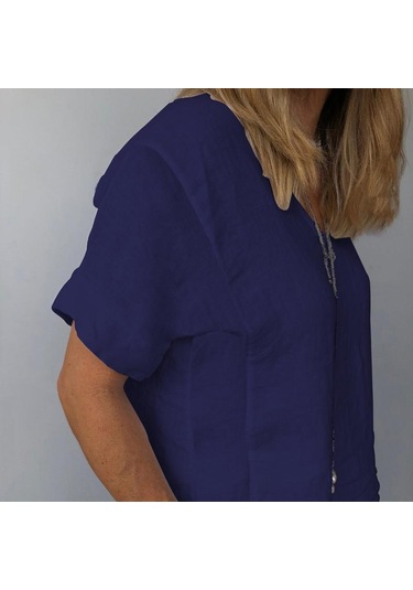 Kadın Modası Günlük Yaz Kısa Kollu O-boyun Bluzlar Ve Gömlekler Beyaz