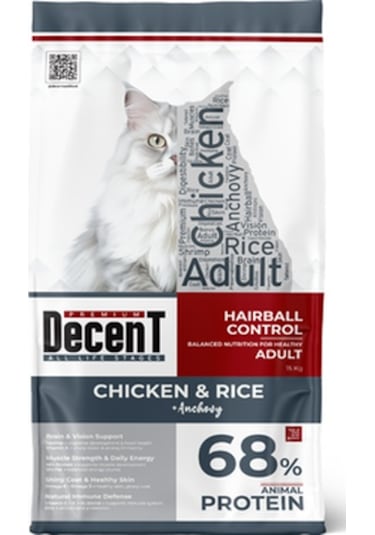 Decent Tavuklu ve Pirinçli Yetişkin Kedi Maması 15 KG