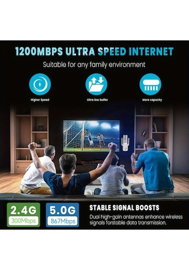 Xuweiwei Beyaz Eu Wifi Extender Wifi Sinyal Yukseltici Wıfı6 Uyumlu 6 Antenli 11000 Kare Metre 35 Cihaz