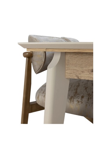 Uriel Yemek Odası Takımı Yemek Masası + 4 Adet Sandalye Beyaz