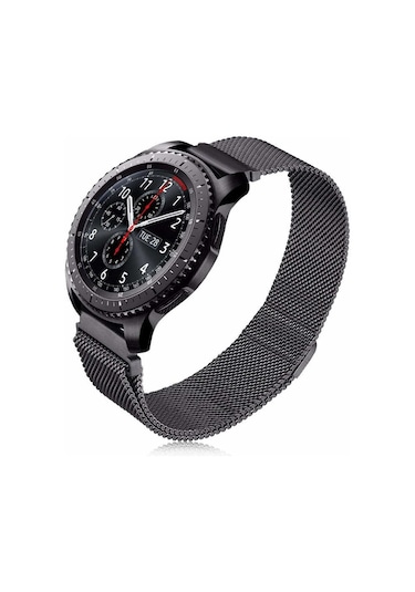 Galaxy Watch 42mm 20mm Uyumlu Krd-12 Metal Zore Kordon-siyah