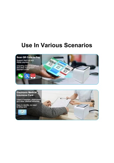 Springsun Masaüstü Barkod Ve Qr Kod Okuyucu - Otomatik Sensörlü Usb Tarayıcı Market/restoran