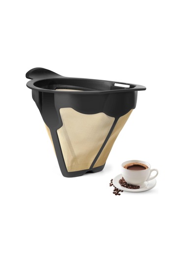 Dianziye Tekrarlı Kullanım Kahve Filtresi - Ekonomik, Su Arıtması Altında Veya Bulaşık Makinesinde Temizlenir, Kahve Makinesi Aksesuarı Siyah, 13x13x10cm, 69g Siyah