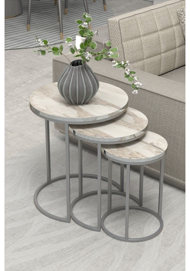 Zigon Sehpa C Lüx Gümüş Efes