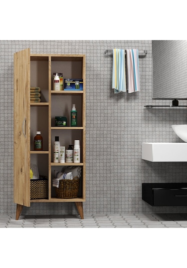 Star Tek Kapılı 4Raflı Çok Amaçlı Dolap Çam- BDL0202