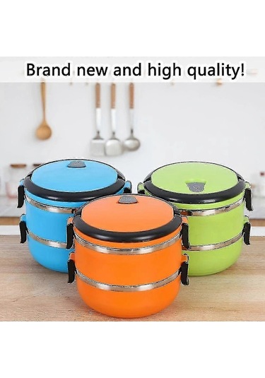 Öğle Yemeği Kutusu Termosu Paslanmaz Çelik Vakumlu Yalıtımlı Seyahat Taşınabilir A D Çift Katmanlı Yeşil Co Çok Renkli