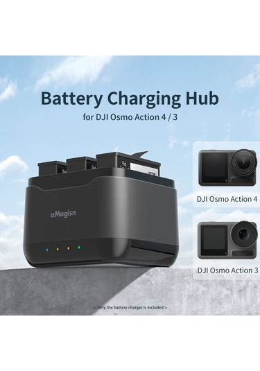 Amagisn Aa10 3 Yuvalı Pil Şarj Cihazı Tip-c Tf Kart Siyah