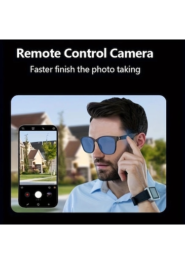 Honeybeeshop Siyahtı Emaye Klipsli Akıllı Çok Fonksiyonlu Gözlükler Sesli Arama Hıfı Ses Hd Uv Koruyucu Cam Mikrofon Hoparlör Sürüş Kamera