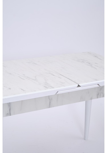 Tekno Venedik Mdf Açılır Mutfak Masa Sandalye Takımı 60x100 Beyaz - Gri