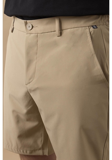 Braccas Erkek Bej Jogger Fit Şort Bej