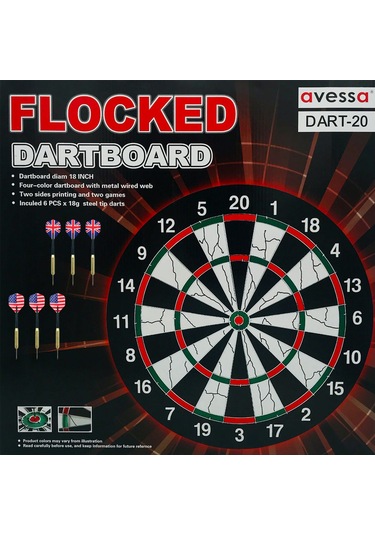 Avessa Dart-20 Flocked Dart Tahtası