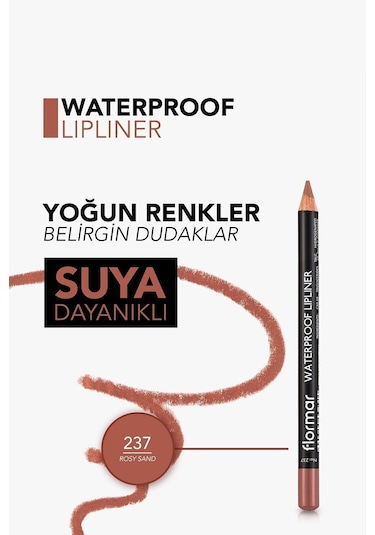 Flormar Waterproof Lipliner - Suya Dayanıklı Dudak Kalemi No:237 Rosy Sand 1.14 g 8690604567508