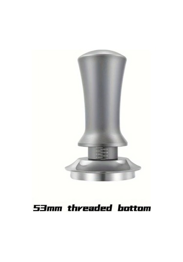 Dashanshop Kalibre Yaylı 53mm Paslanmaz Çelik Espresso Tamper - Kahve Öğütme Aleti Gri Desenli