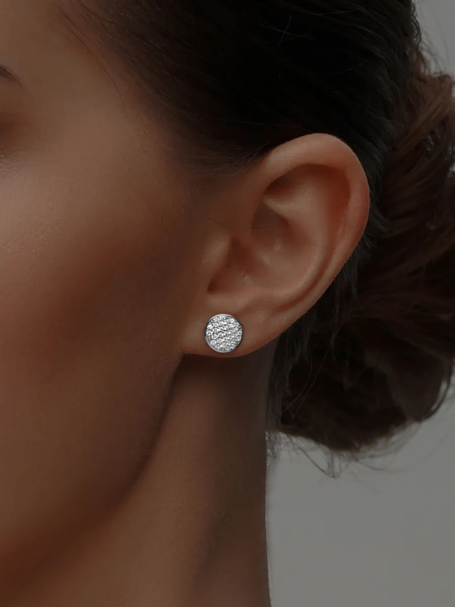 Asj Küpe Çivileri Daireler Gümüş 925 466512406 beyaz