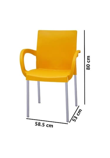 Omnipazar Mt-cf880 Mare Plastik Bahçe Balkon Koltuk Sandalye 4'lü Set Sarı