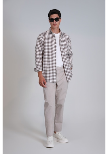 Lufian Gabrıel Spor Erkek Chino Pantolon Slim Fit Taş Taş 112190305100190 Taş