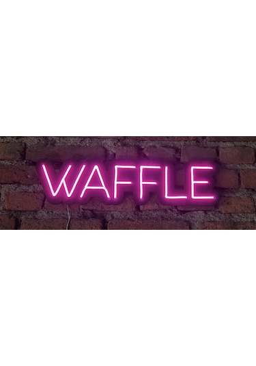 Waffle Yazısı Neon Led Duvar Aydınlatması