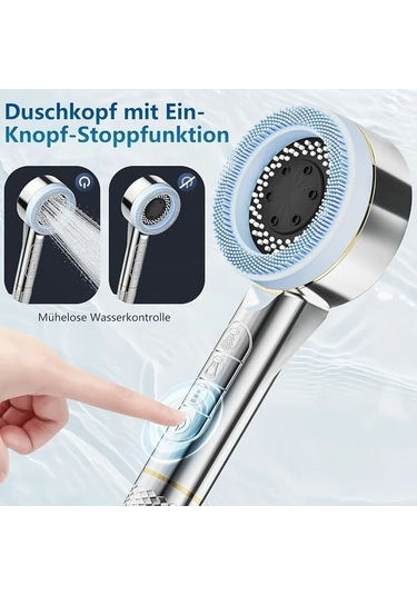 Fastbuy Dream011 2 Adet Gümüş Çiçek Duşu Hortumu İle El Tipi Sprey Seti - Silikon Masaj Paneli Diğer