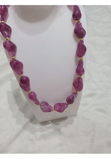 Mor Kaya Modeli Kolye Mor