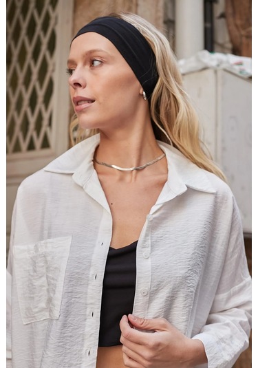 Kadın Likrasız Keten Kumaş Yakalı Cepli Düşük Omuzlu Salaş Oversize Tunik Gömlek-krem Krem