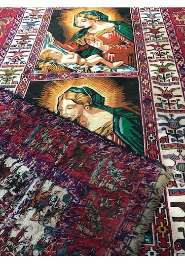 Meryem Ana - İsa Desenli El Dokuma Kilim Halı  114x187 cm