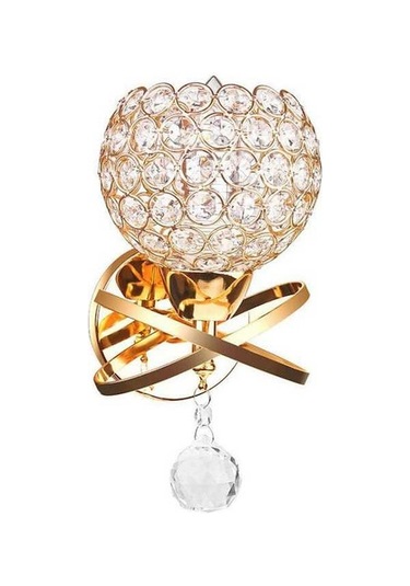 Fortunelane Altın Kristal Duvar Lambası - Yatak/aile/aşçı Odası, E27 Metal-kristal, Gümüşlü, Kaynak Hariç Gümüş