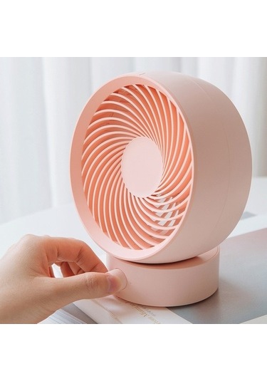 Usb Hava Sirkülasyon Yuvarlak Fan Beyaz 5607 Pembe