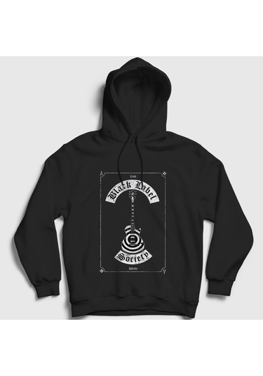 Presmono Unisex Guitar Black Label Society Kapüşonlu Sweatshirt Siyah