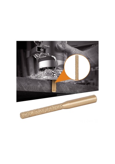 Maiyame Altın Renkli Lehimli Elmas Freze Ucu - Mermer, Granit, Kuvars Taşı Kesim İçin 6.35x5x65mm - Lehim Teknolojisi İle Uzun Ömürlü