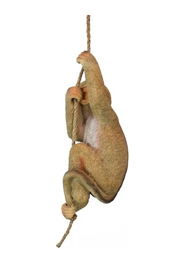 Ev Dekorasyonu İçin Reçine Asılı Maymun Halatlı Gösteri Parçası - Kahverengi