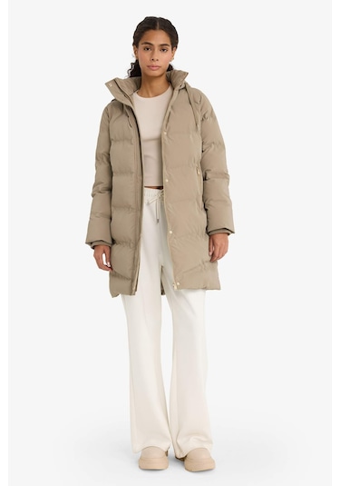 Defacto Regular Fit Kapüşonlu Fermuarlı Parka F2876AX25WN Kahve