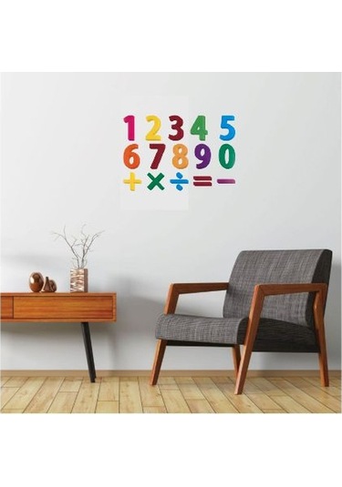 Duvar Süsü Sticker 2 Adet Rakamlı Desen Pvc 48x33x0,5cm