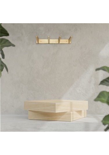 Tek-iş Masif Ahşap Portmanto Duvar Askısı Dörtlü 4'lü Ahşap Duvar Askısı Ahşap