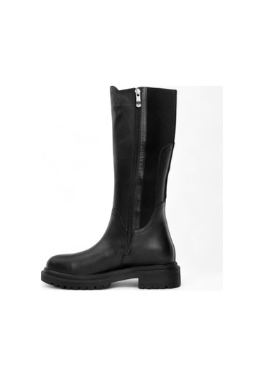 Mammamia D23kc-2065 Hakiki Deri Kadın Çizme Siyah
