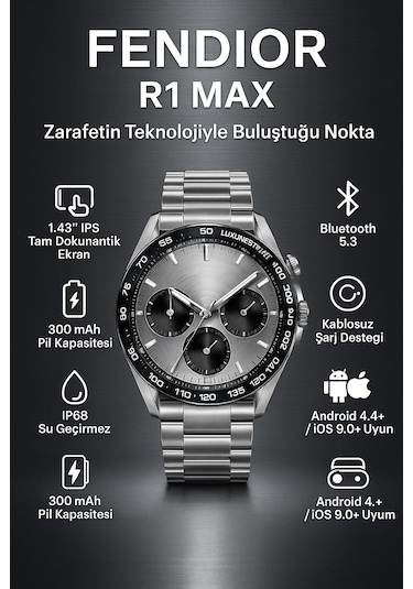 Fendior R1 Max 1.43" Ekran Akıllı Saat